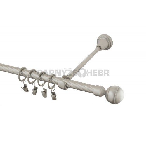 Garnýž kovová 190 cm kroucená jednořadá 16 Paola chrom mat