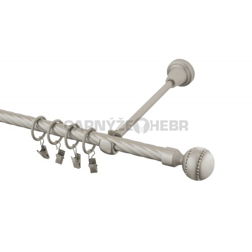 Garnýž kovová 100 cm kroucená jednořadá 16 Paola crystal chrom mat