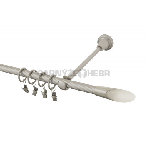 Garnýž kovová 150 cm kroucená jednořadá 16 Piza chrom mat