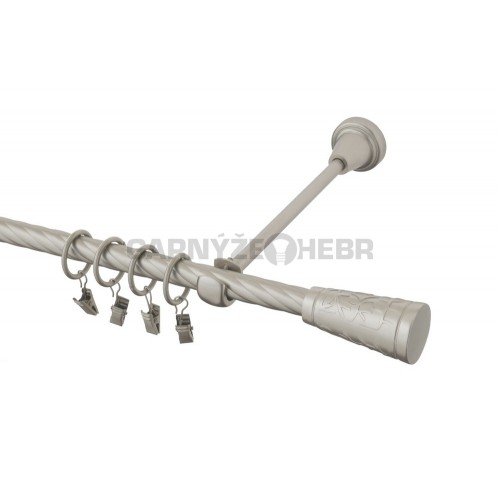 Garnýž kovová 100 cm kroucená jednořadá 16 Sevilla chrom mat