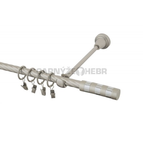 Garnýž kovová 180 cm kroucená jednořadá 16 Sigma chrom mat