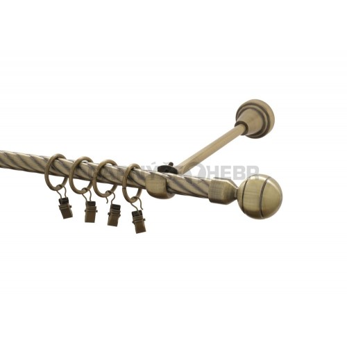 Garnýž kovová 480 cm kroucená jednořadá 16 Paola mosaz