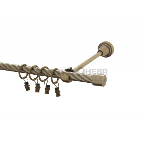 Garnýž kovová 480 cm kroucená jednořadá 16 Válec mosaz