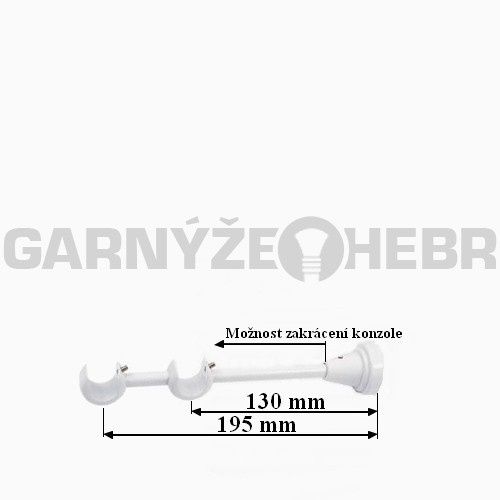 Konzole 2-řadá pro tyč 19mm - bílá