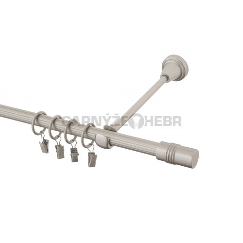 Garnýž kovová 130 cm rýhovaná jednořadá 16 Cylinder chrom mat