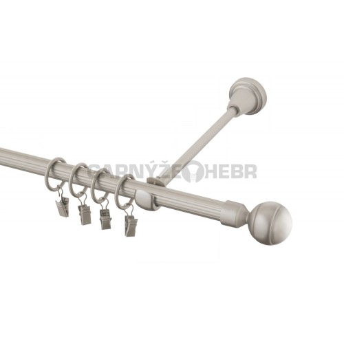 Garnýž kovová 140 cm rýhovaná jednořadá 16 Paola chrom mat