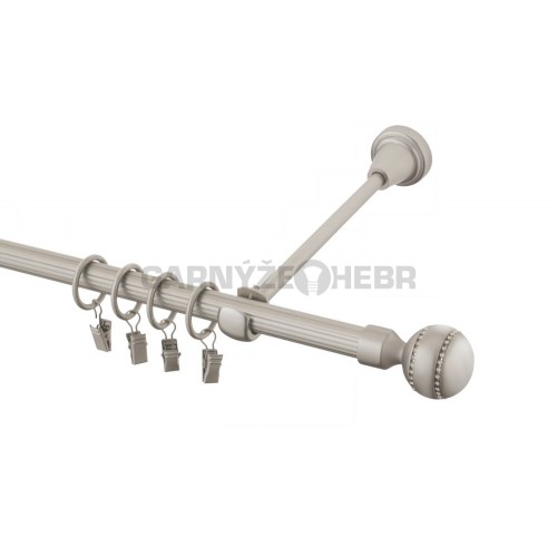 Garnýž kovová 130 cm rýhovaná jednořadá 16 Paola crystal chrom mat