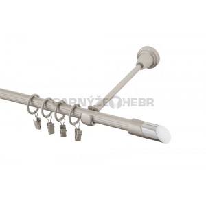 Záclonová tyč kovová 1,6m rýhovaná, Piza II, chrom mat