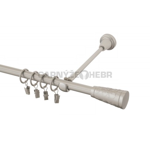 Garnýž kovová 480 cm rýhovaná jednořadá 16 Sevilla chrom mat