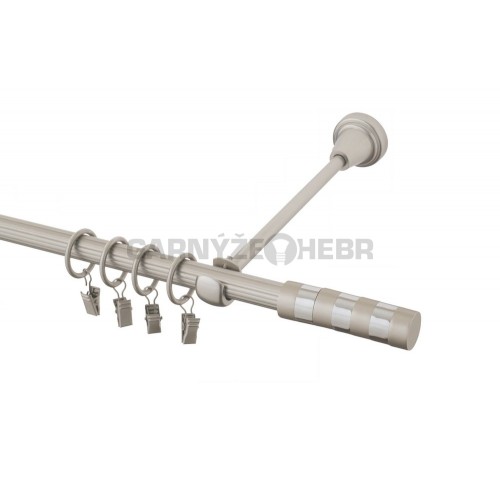 Garnýž kovová 120 cm rýhovaná jednořadá 16 Sigma chrom mat