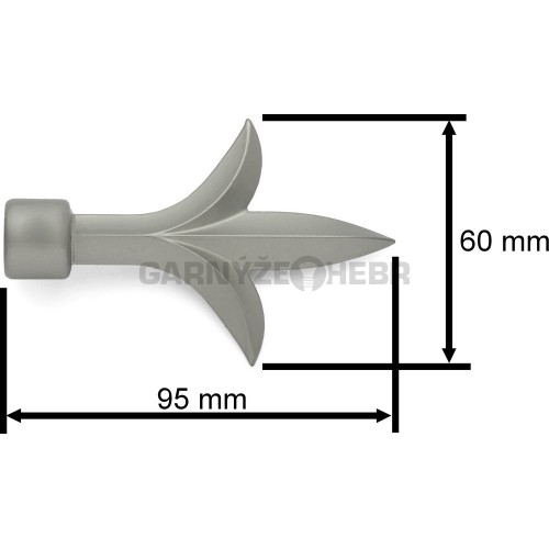 Koncovka pro tyč 16mm Lilie - matná stříbrná