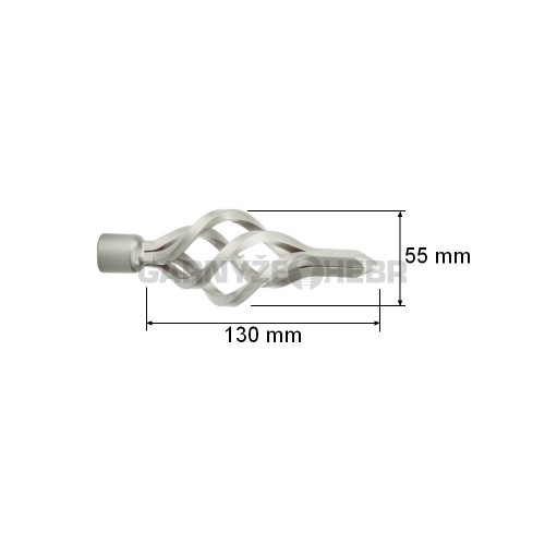 Koncovka pro tyč 16mm Azur - matná stříbrná