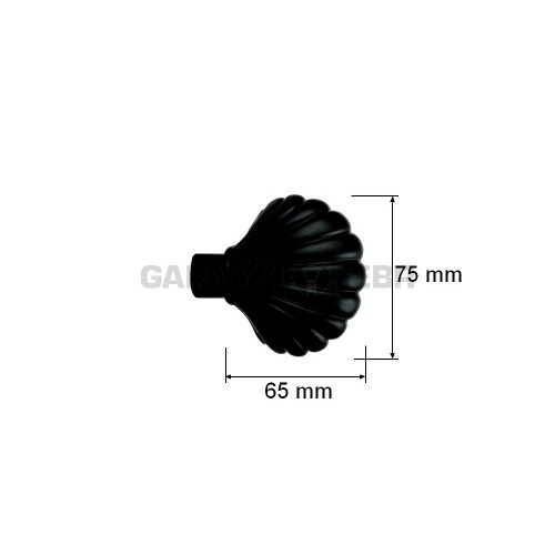 Koncovka pro tyč 16mm Mušle - černá