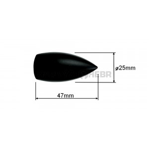 Koncovka pro tyč 16mm Špice - černá