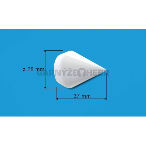 Koncovka pro tyč 16mm Hrot - bílá