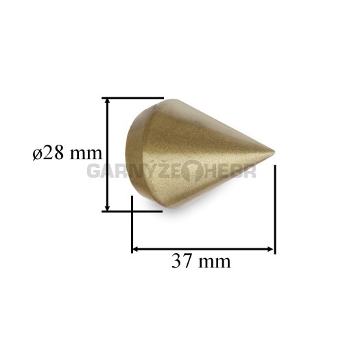 Koncovka pro tyč 16mm Hrot - zlatá antik