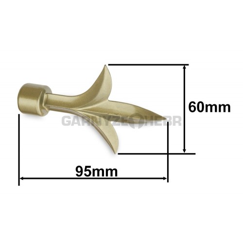 Koncovka pro tyč 16mm Lilie - zlatá antik