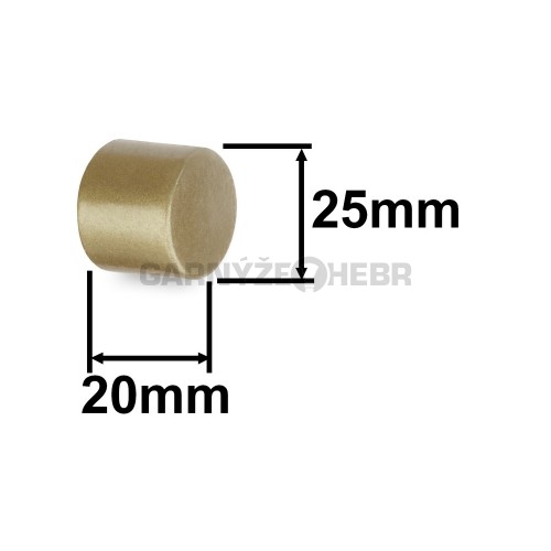 Koncovka pro tyč 16mm Válec - zlatá antik