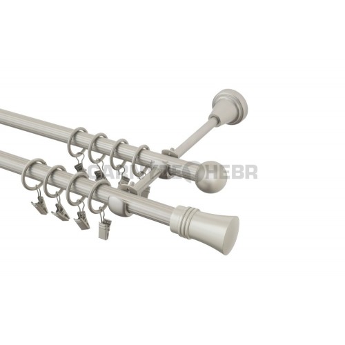 Garnýž kovová 210 cm rýhovaná dvouřadá - dvojitá 16 Capri chrom mat