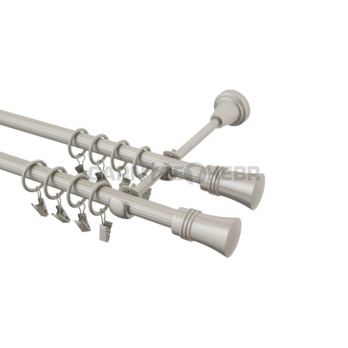 Garnýž kovová 180 cm rýhovaná dvouřadá - dvojitá 16 Capri double chrom mat