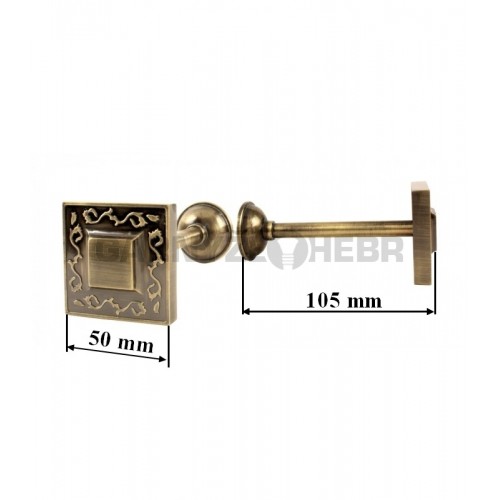 Uchycení závěsů Kvadrát - mosaz