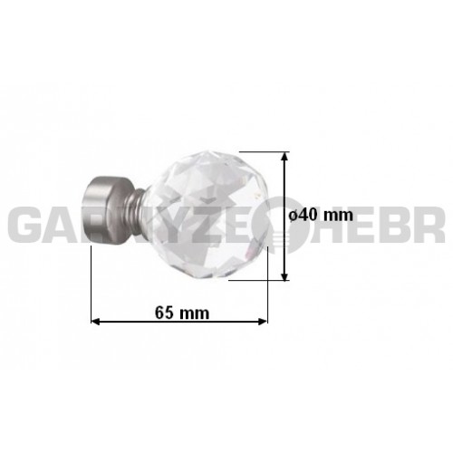 Koncovka pro tyč 19mm Koule Crystal - satina