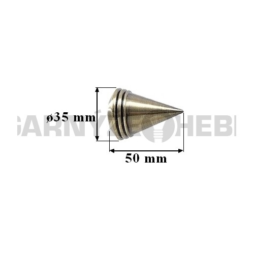 Koncovka pro tyč 19mm Hrot - mosaz