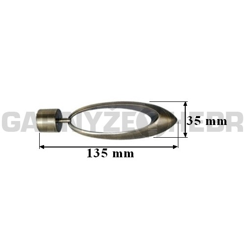 Koncovka pro tyč 19mm Venezia - mosaz