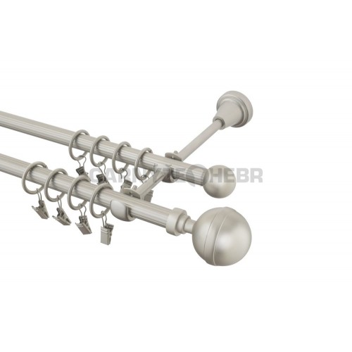 Garnýž kovová 110 cm rýhovaná dvouřadá - dvojitá 16 Kalisto chrom mat