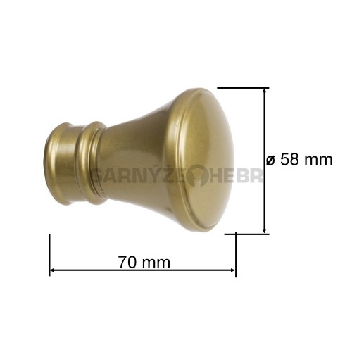 Koncovka pro tyč 25mm Žezlo - zlatá antik