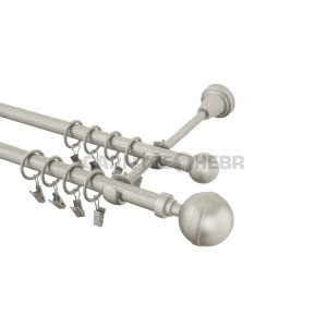 Garnýž kovová 4m rýhovaná dvouřadá - dvojitá, Kalisto, chrom mat