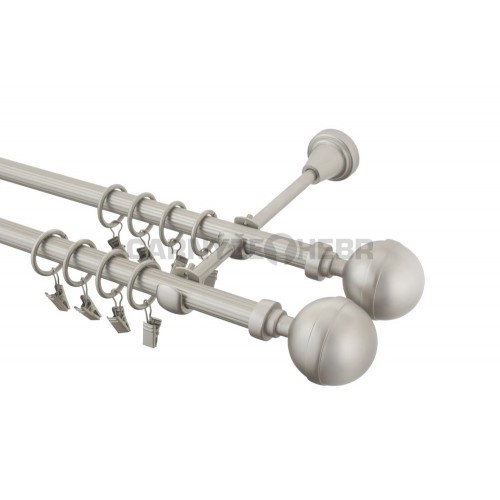 Garnýž kovová 140 cm rýhovaná dvouřadá - dvojitá 16 Kalisto double chrom mat