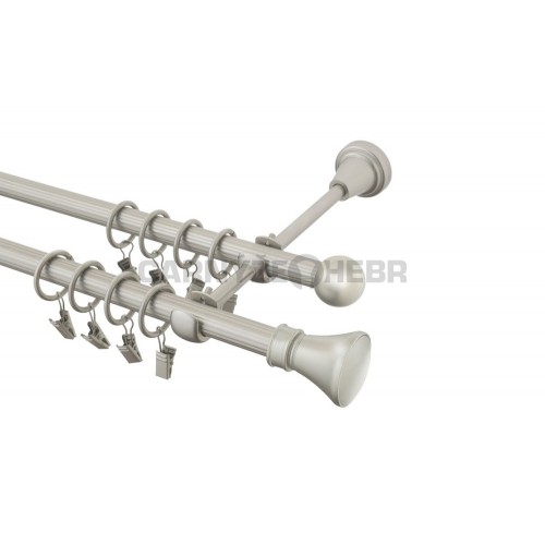 Garnýž kovová 100 cm rýhovaná dvouřadá - dvojitá 16 Koloseo chrom mat