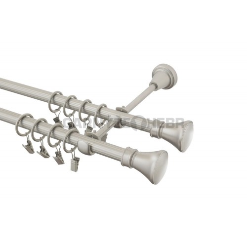 Garnýž kovová 110 cm rýhovaná dvouřadá - dvojitá 16 Koloseo double chrom mat