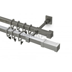 Garnýž hranatá dvoutyčová 1,8m, Zanotti, matná stříbrná