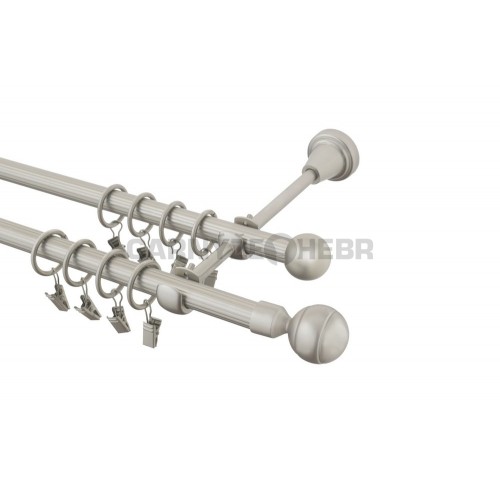 Garnýž kovová 120 cm rýhovaná dvouřadá - dvojitá 16 Paola chrom mat