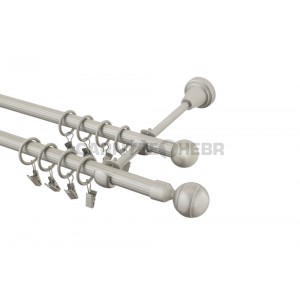 Garnýž kovová 2m rýhovaná dvouřadá - dvojitá, Paola, chrom mat