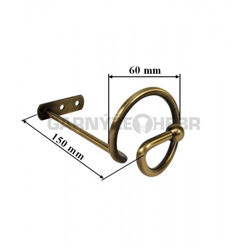 Uchycení závěsů Spirála - starozlatá