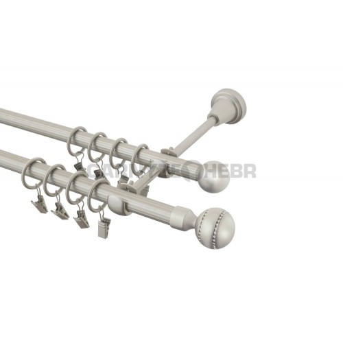 Garnýž kovová 130 cm rýhovaná dvouřadá - dvojitá 16 Paola crystal chrom mat