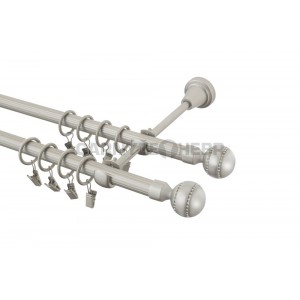 Garnýž kovová 4m rýhovaná dvouřadá - dvojitá, Paola crystal double, chrom mat