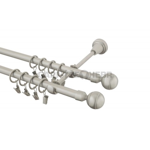 Garnýž kovová 100 cm rýhovaná dvouřadá - dvojitá 16 Paola double chrom mat