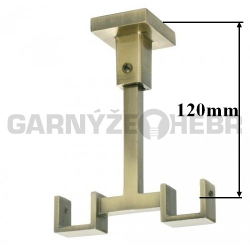 Stropní konzole 2-řadá pro tyč 20x20mm - starozlatá