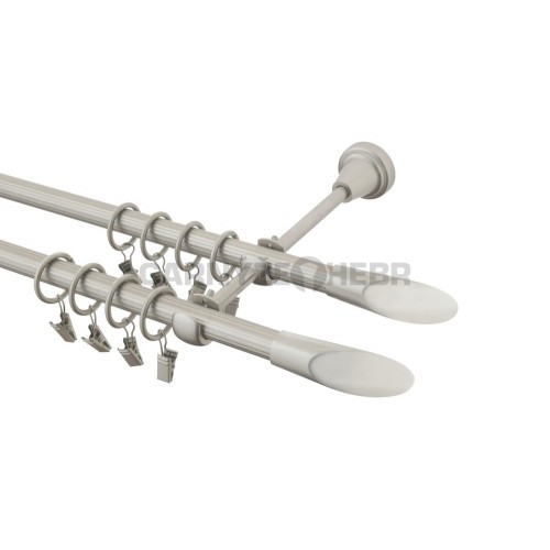 Garnýž kovová 130 cm rýhovaná dvouřadá - dvojitá 16 Piza double chrom mat