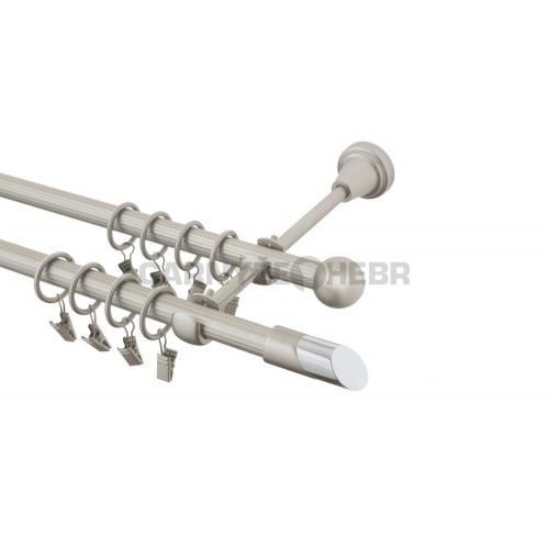 Garnýž kovová 190 cm rýhovaná dvouřadá - dvojitá 16 Piza II chrom mat