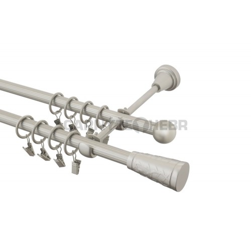 Garnýž kovová 120 cm rýhovaná dvouřadá - dvojitá 16 Sevilla chrom mat