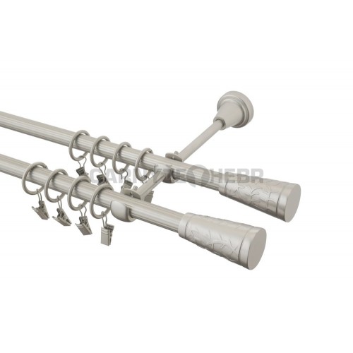 Garnýž kovová 110 cm rýhovaná dvouřadá - dvojitá 16 Sevilla double chrom mat