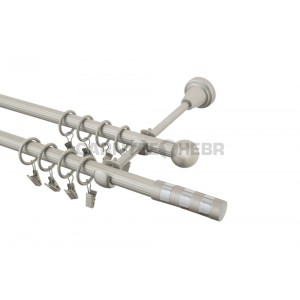 Garnýž kovová 1,6m rýhovaná dvouřadá - dvojitá, Sigma, chrom mat