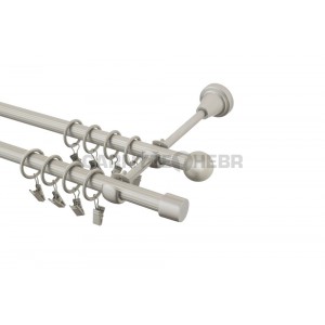 Garnýž kovová 2m rýhovaná dvouřadá - dvojitá, Válec, chrom mat