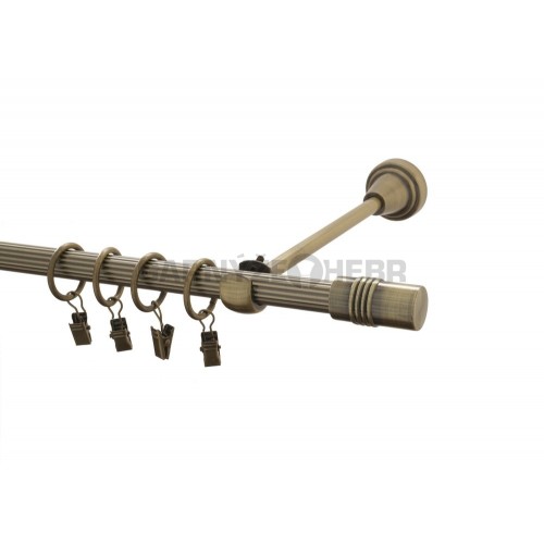 Garnýž kovová 210 cm rýhovaná jednořadá 16 Cylinder mosaz