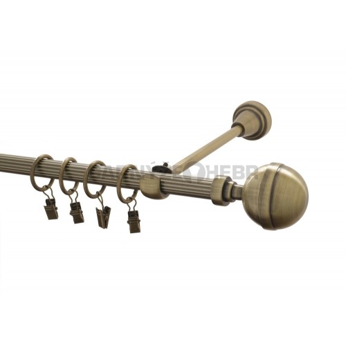 Garnýž kovová 100 cm rýhovaná jednořadá 16 Kalisto mosaz